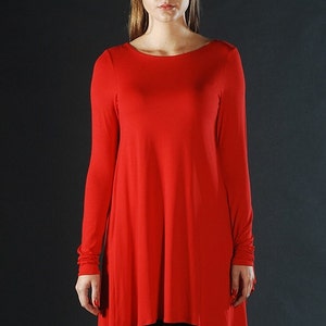 Red Open Back Extravagant Tunic, Sweater Evening Top, Women Cape Tunic Dress, Cape Gown, Fashion Tunic Dress, Valentine's Outfit, Gift image 3