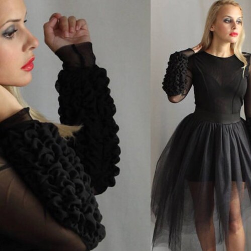 Gothic Wedding Dress Black Dress Short 