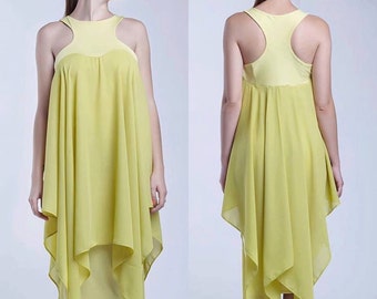 Yellow Dress, Summer Dress, Asymmetric Dress, Women Dress, Bridesmaid Dress, Cocktail Dress, Sleeveless Dress, Beach Dress, Boho Dress