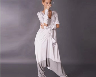 Combinaison sarouel bicolore vêtements de détente en coton