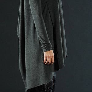 Womens Tunic, Plus Size Tunic, Boho Tunic, Asymmetrical Tunic, Black Tunic, Loose Tunic, Long Sleeve Tunic, Modern Tunic, Casual Blouse image 5