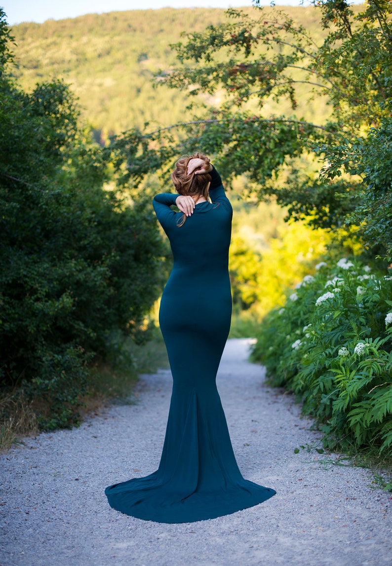 turtleneck maternity gown