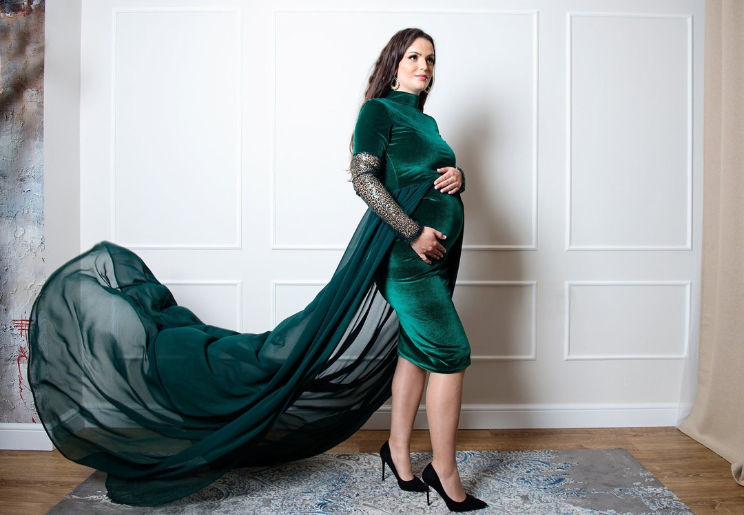 green sequin maternity dress Angel Maternity Meliza Maternity Party Dress in Green main image 1
