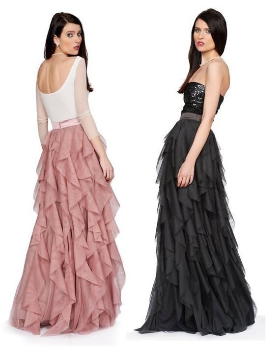 plus size tulle maxi skirt