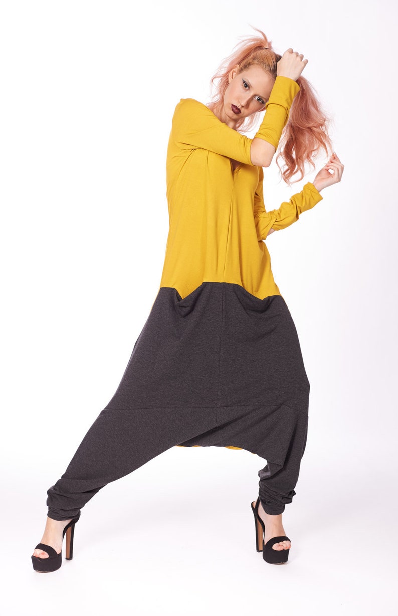 Maxi Yellow Jumpsuit Women Romper Yellow Overall Yellow Etsy