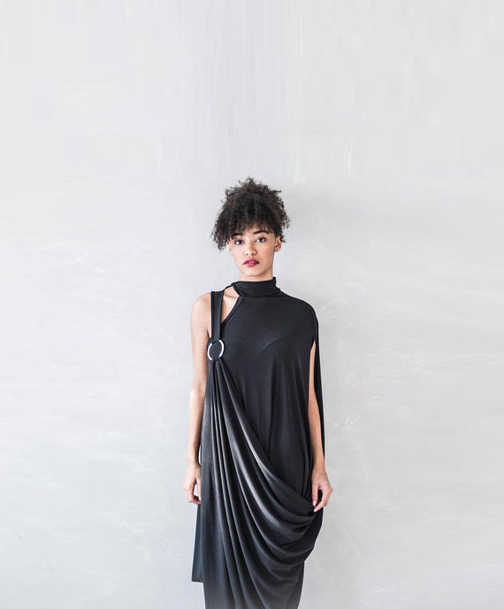 green emerald velvet dress Draped Long Crepe Dress 44