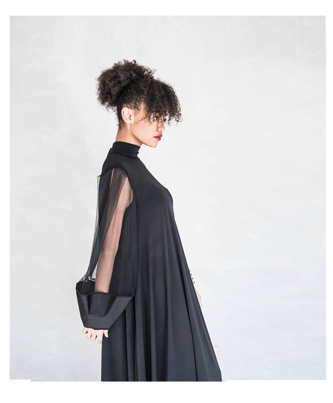 black sheer one shoulder dress Sheer-Bodice One-Shoulder Long Prom Gown