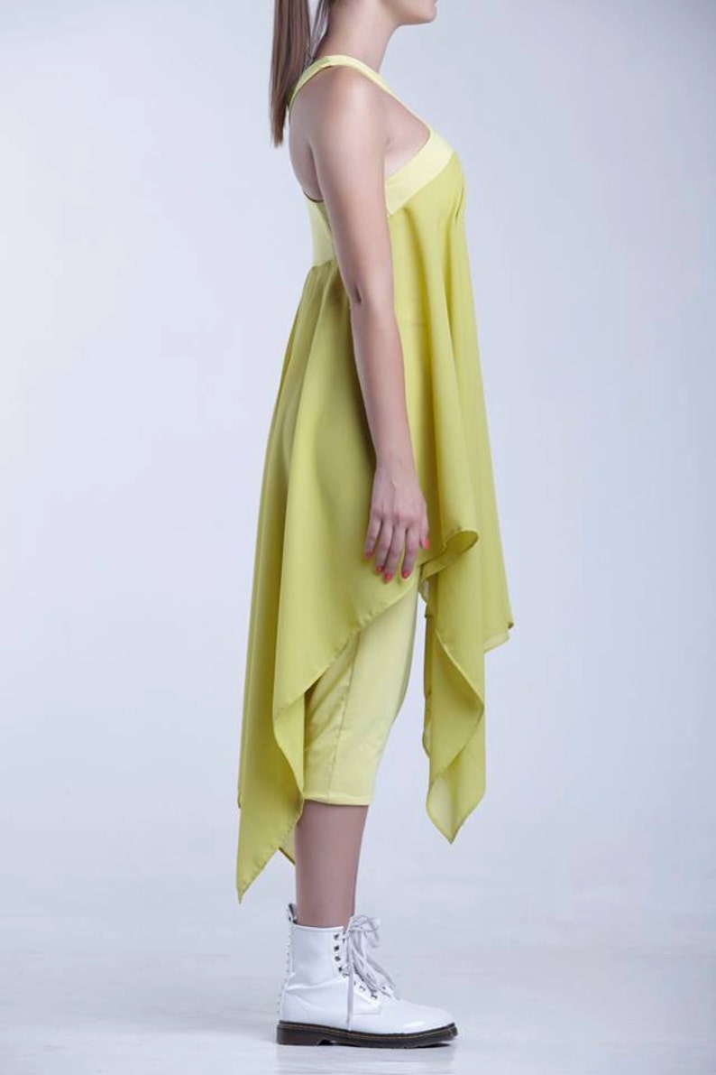 Yellow Dress Sleeveless Dress Summer Dress Beach Dress Asymmetric Dress Boho Dress Women Dress Cocktail Dress Bridesmaid Dress