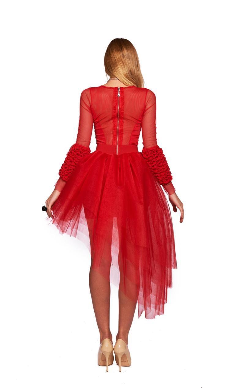 Red Wedding Dress, Tulle Princesscore Dress, Fairy Dress, Wedding Guest Dress, Fairycore Dress, Occasion Wear, Special Event Wear image 3