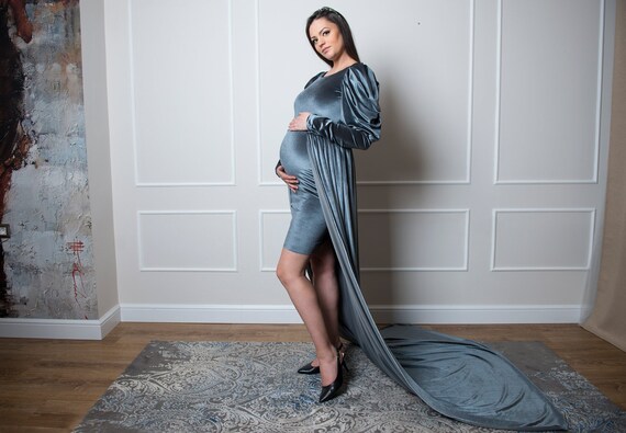 grey fitted maternity dress Grey Ribbed Knit Mock Neck Fitted Maternity Dress PinkBlush