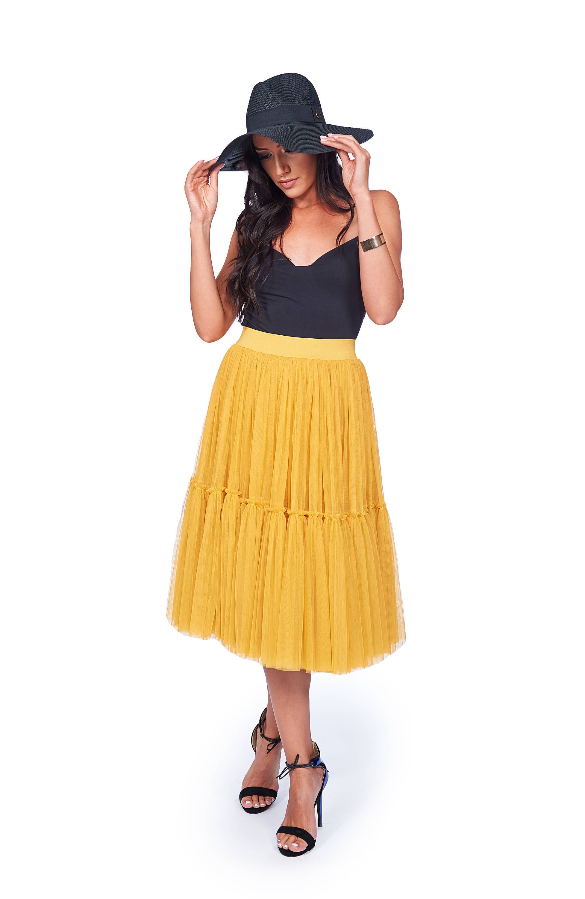 Maxi Yellow Skirt Formal Skirt Tulle Skirt Circle Skirt | Etsy