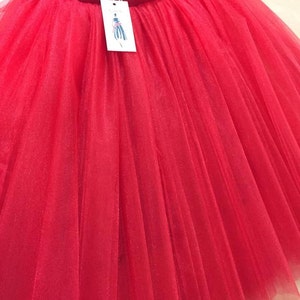 Red Tulle Midi Skirt | Women’s Tutu Bridesmaid Party & Birthday Skirt for Engagement, Wedding, Prom Events