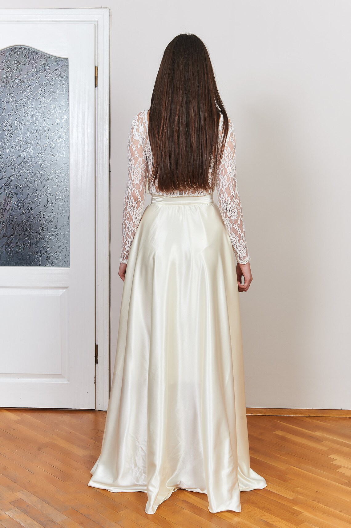 Satin Ivory Wedding Skirt Maxi Long Bridal Skirt Satin Ball Etsy