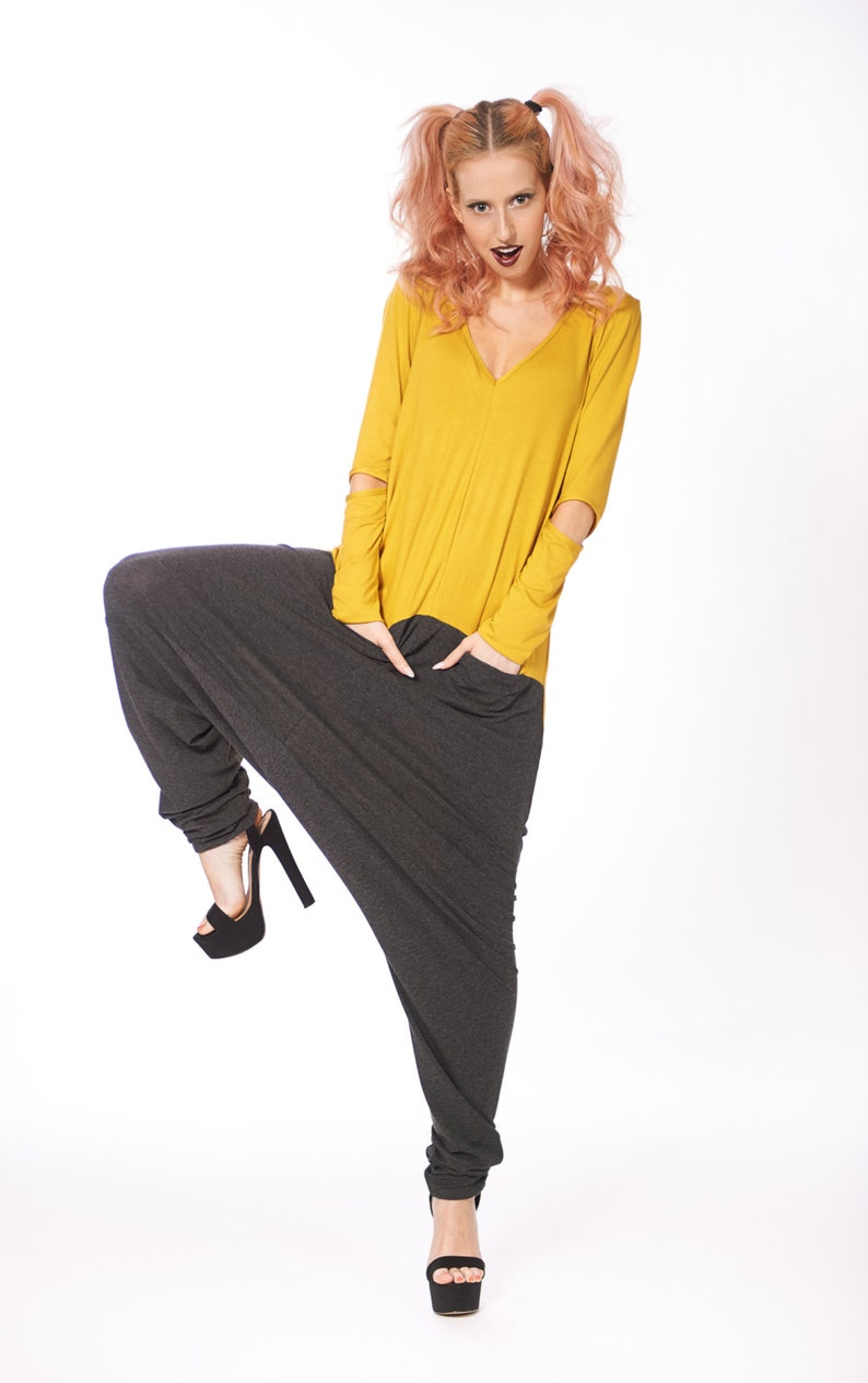 Maxi Yellow Jumpsuit Women Romper Yellow Overall Yellow Etsy