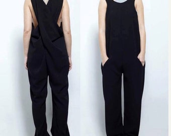 Formal Jumpsuit, Womens Jumpsuit, Black Jumpsuit, Summer Overall, Harem Jumpsuit, Wide Leg Jumpsuit, Maxi Jumpsuit, Long Jumpsuit, Overall