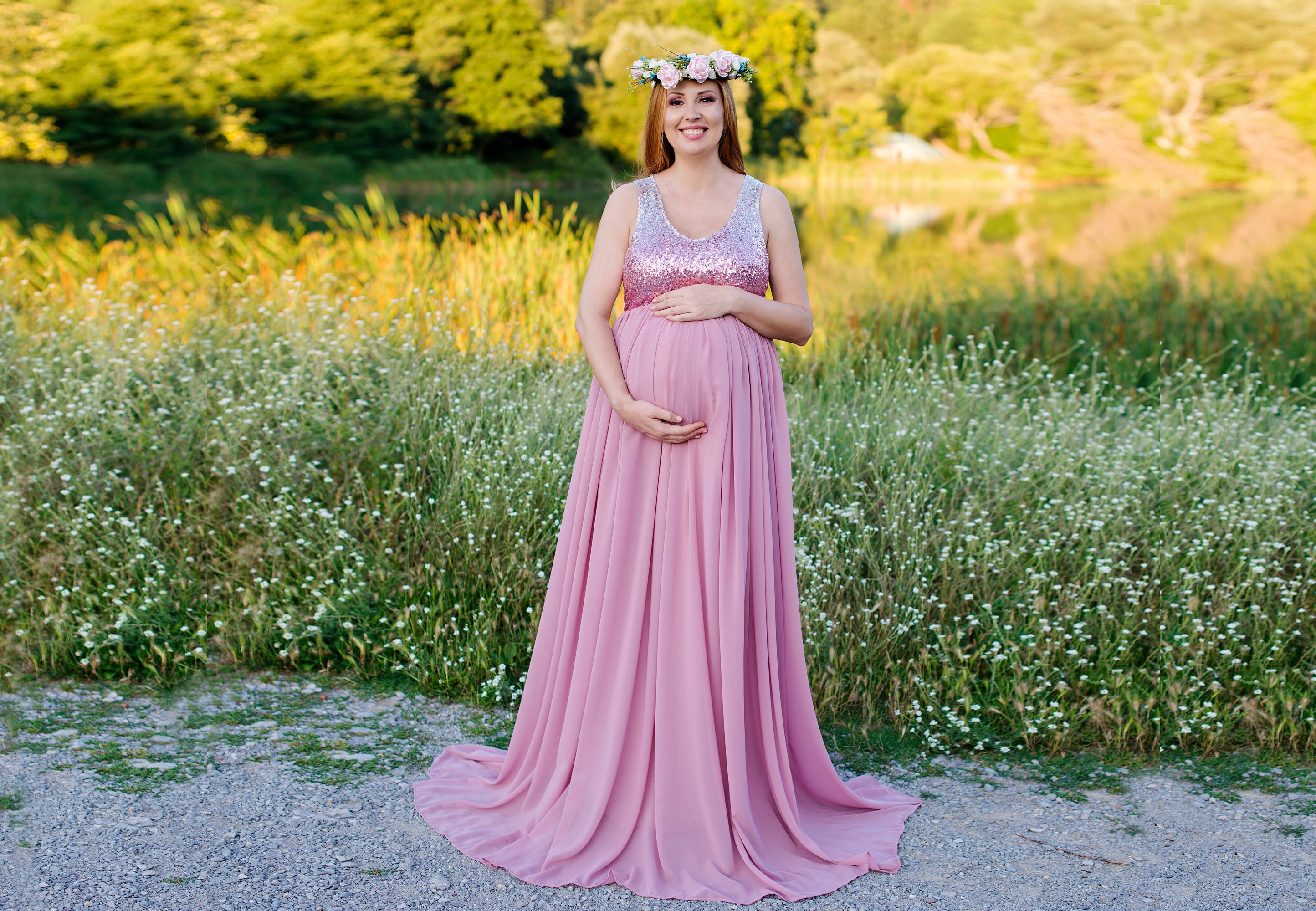 Gold Sequin Maternity Shoot Dress - Etsy