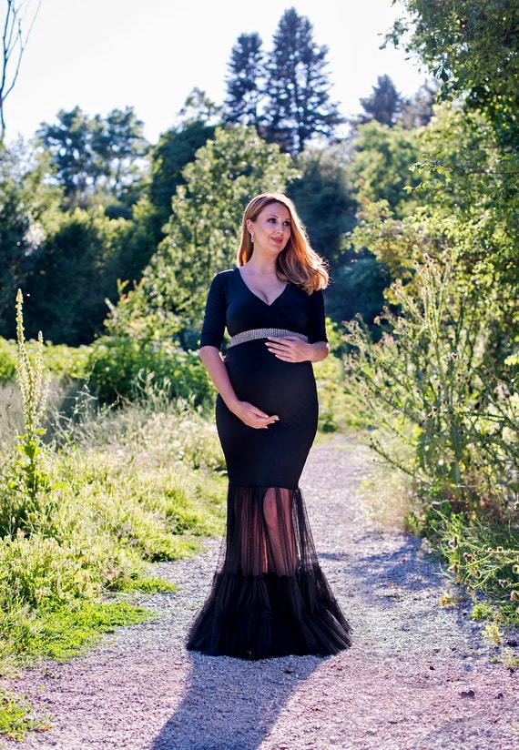 Sparkly Black Maternity Dress - Sexy Mama Maternity