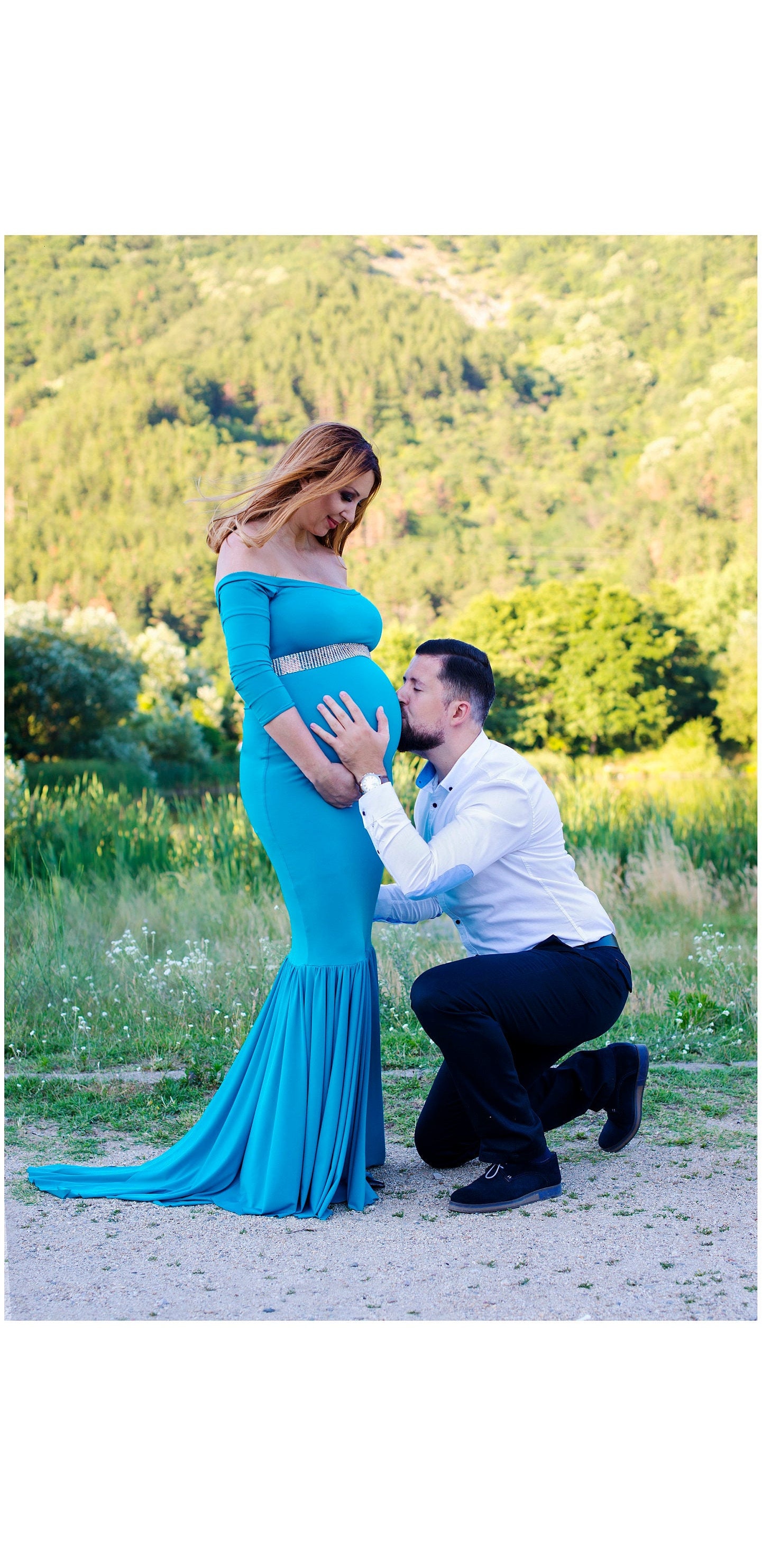 Blue Jersey Maternity Gown Fitted Mermaid Dress, Photoshoot Fashion - Etsy Blue Jersey Maternity Gown Fitted Mermaid Dress, Photoshoot Fashion - Etsy