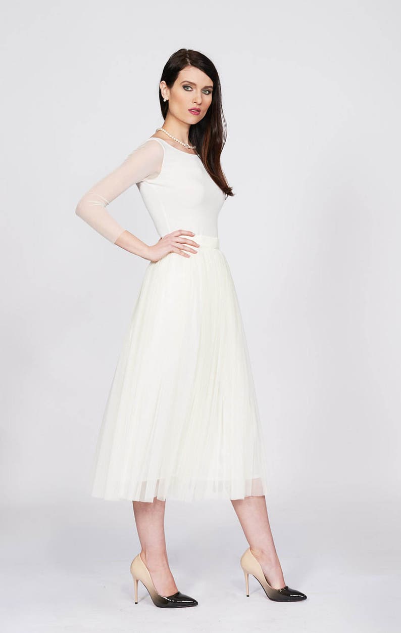 White Skirt Party Skirt Bridal Skirt Wedding Skirt Boho Wedding Skirt Beach Wedding Skirt Formal Skirt White Midi Skirt Satin Skirt