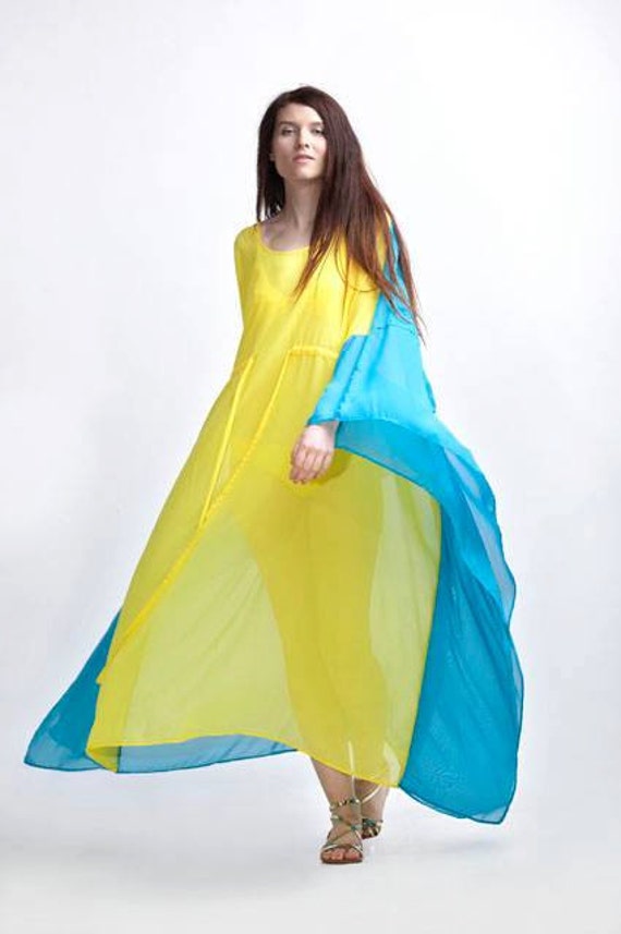 sachin and babi light blue dress Yellow Chiffon Pleated Sheath Prom Dresses Tiered Strap Corset Back 24115 Yellow / 22w main image 0
