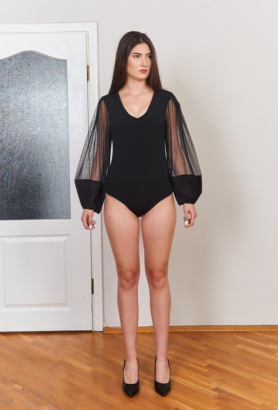 formal black bodysuit