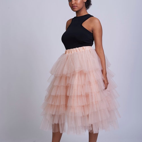 Peach Tulle Skirt Women, Bridesmaid Skirt, Layered Tulle Skirt, Tulle Skirt Bridal, Bachelorette Tutu, Blush fashion Tulle Skirt, Engagement Skirt