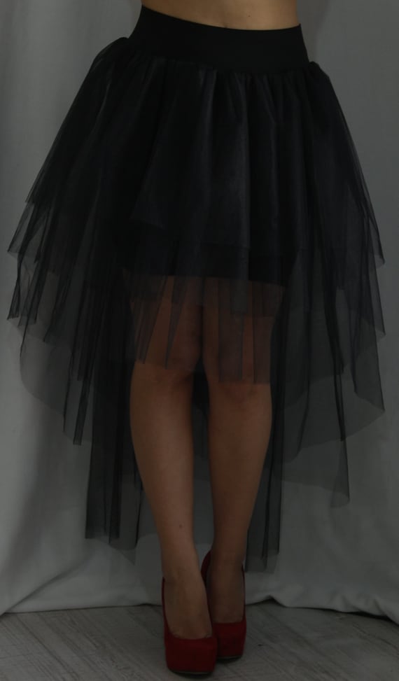 Black Tulle Halloween Skirt, Gothic Burlesque Maxi Skirt, Dark Fairy Costume, Puffy Layered Witch Ball Gown Skirt for Photo Shoot