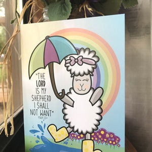 Nur weil Karte, gedruckte Karte, Ermutigung, Denken an Dich, Tierkarte, Schafkarte, Original Design, Regenbogenkarte, Blankokarte
