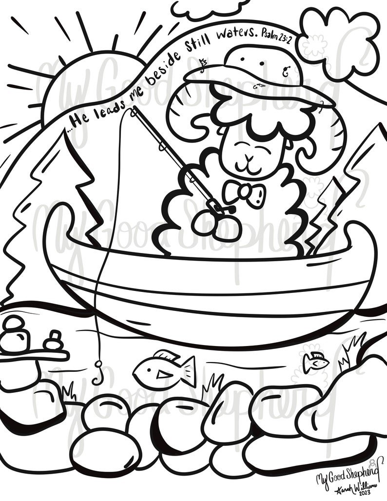 Psalm 23 Coloring Sheets Sheep Instant Download Coloring Page for ...