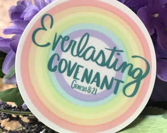 Rainbow decal Gods Promise Genesis Covenant Rainbow Sticker Christian Decal Gods Promise Rainbow Car Bumper Sticker Rainbow Covenant