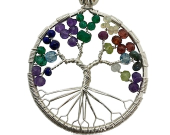 Silver Custom Family Tree Pendant Necklace - Customizable