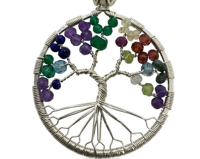 Silver Custom Family Tree Pendant Necklace - Customizable