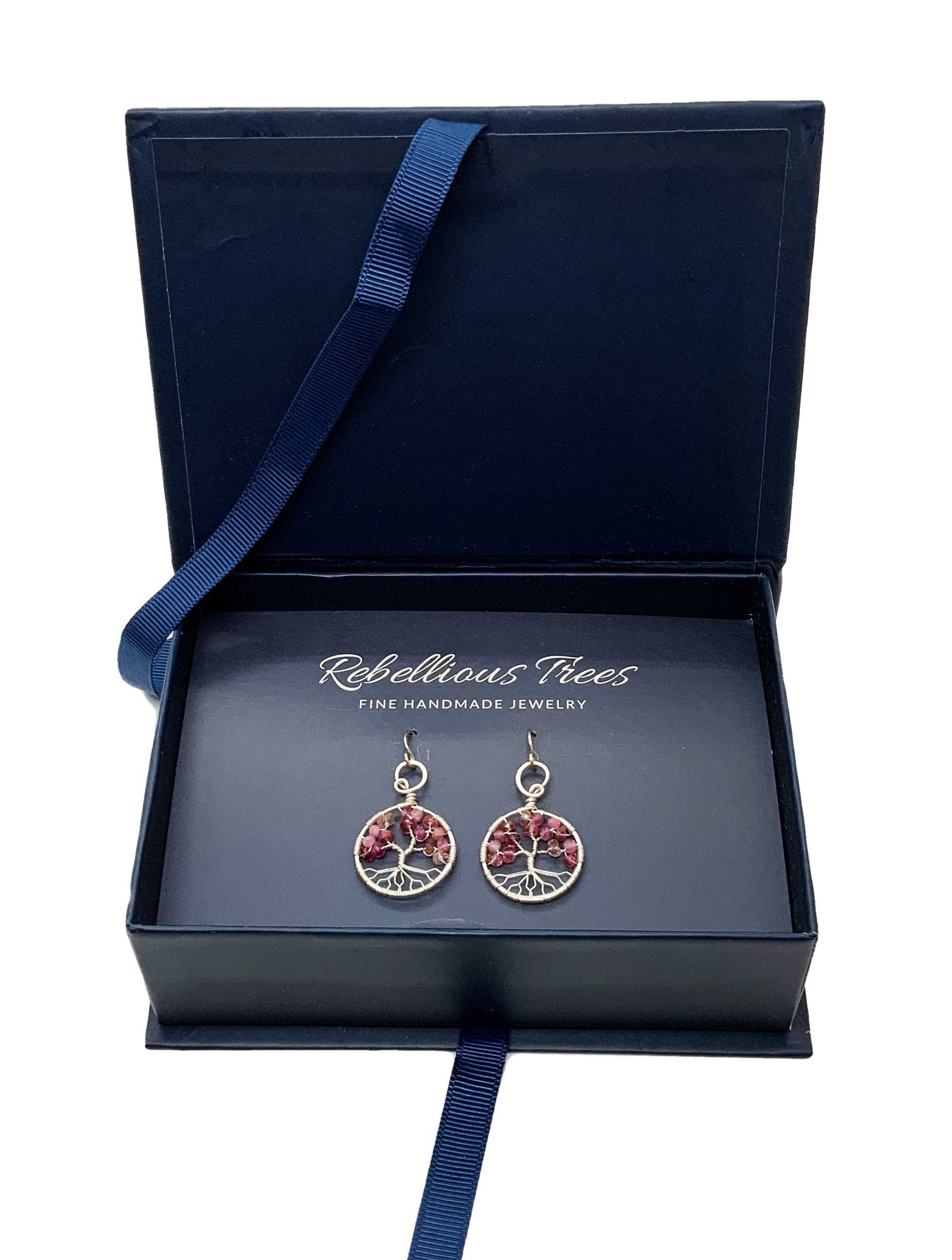 August Birthstone Gift Silver Peridot Tree of Life Earrings for Women 1st Anniversary