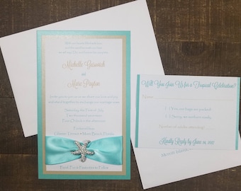 Beach Wedding Invitation Etsy