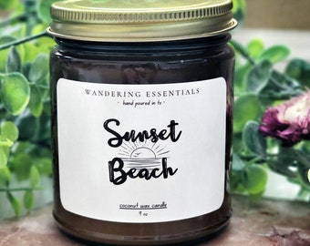 SUNSET BEACH Coconut Wax Candle | Scented Candle | Paraffin-free Candle | Eco friendly Candle