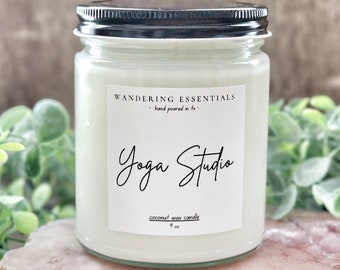 YOGA STUDIO Coconut Wax Candle | Natural Candle | Paraffin-free | Eco friendly | Scented Candle | Hand Poured