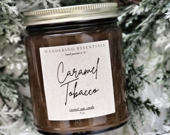 CARAMEL TOBACCO Coconut Wax Candle | Scented Candle | Paraffin-free Candle | Eco friendly Candle
