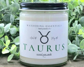 TAURUS Zodiac Coconut Wax Candle | Scented Candle | Paraffin-free Candle | Eco friendly Candle | Hand Poured