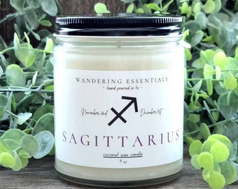 SAGITTARIUS Zodiac Coconut Wax Candle | Scented Candle | Paraffin-free Candle | Eco friendly Candle | Hand Poured