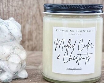 MULLED CIDER & CHESTNUTS Coconut Wax Candle | Christmas Gift | Christmas Candle | Scented Candle | Paraffin-free Candle |Eco friendly Candle