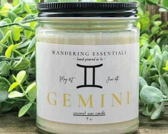 GEMINI Zodiac Coconut Wax Candle | Scented Candle | Paraffin-free Candle | Eco friendly Candle | Hand Poured