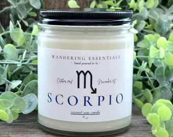 SCORPIO Zodiac Coconut Wax Candle | Scented Candle | Paraffin-free Candle | Eco friendly Candle | Hand Poured