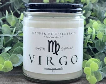 VIRGO Zodiac Coconut Wax Candle | Scented Candle | Paraffin-free Candle | Eco friendly Candle | Hand Poured