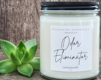 ODOR ELIMINATING Coconut Wax Candle | Natural Candle | Paraffin-free | Eco friendly | Scented Candle | Hand Poured