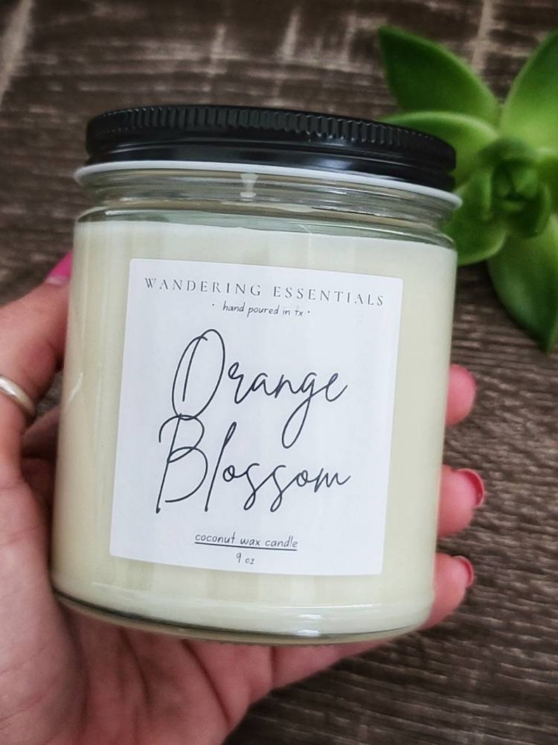 ORANGE BLOSSOM Coconut Wax Candle Natural Candle Paraffin-free Eco friendly Hand Poured image 4