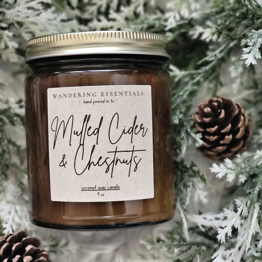 MULLED CIDER & CHESTNUTS Coconut Wax Candle Christmas Gift Christmas