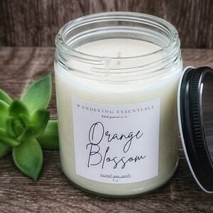 ORANGE BLOSSOM Coconut Wax Candle Natural Candle Paraffin-free Eco friendly Hand Poured image 2