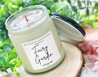 Vela FAIRY GARDEN / Vela perfumada de cera de coco / Velas botánicas / Sin parafina / Ecológicas / Vertidas a mano