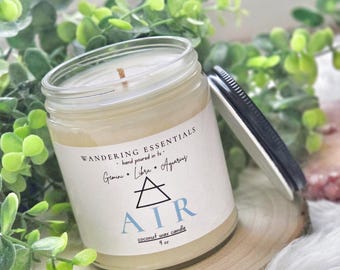 Vela AIR Element / Vela perfumada de cera de coco / Aroma a lavanda y limoncillo / Sin parafina / Ecológica / Vertida a mano