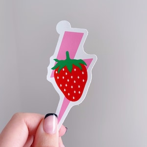 Retro Strawberry Sticker | Kindle Sticker, Phone Sticker, Laptop Sticker, Vinyl Decal, Water Bottle Sticker, Waterproof | Totally Posie